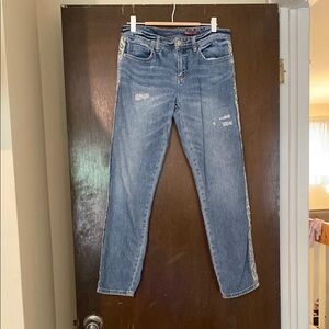 Pilcro Blue Denim Jeans with Side Panel patchwork